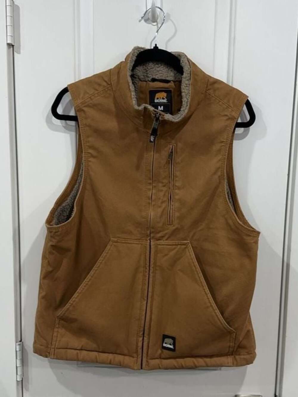Berne Men's Sherpa Lined Duck Vest Brown Size M